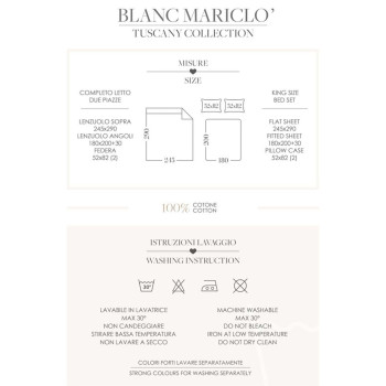 Lenzuola matrimoniali in cotone Blanc Mariclò - Azzurro - Blanc 2