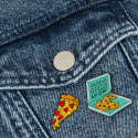 Set di 2 Spille in Metallo Smaltato - Pizza - Legami Milano