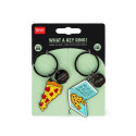 Set di 2 Portachiavi in Metallo Smaltato - Pizza - Legami Milano