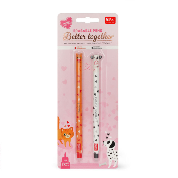 Set di 2 Penne Gel Cancellabili - Gatto e Cane - Legami Milano