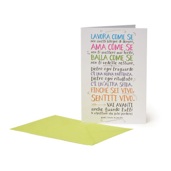 Biglietto di auguri - Aforisma Madre Teresa di Calcutta -