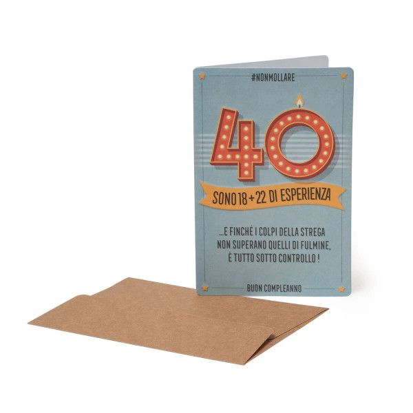 Biglietto di Auguri di Compleanno - 40 - Legami Milano