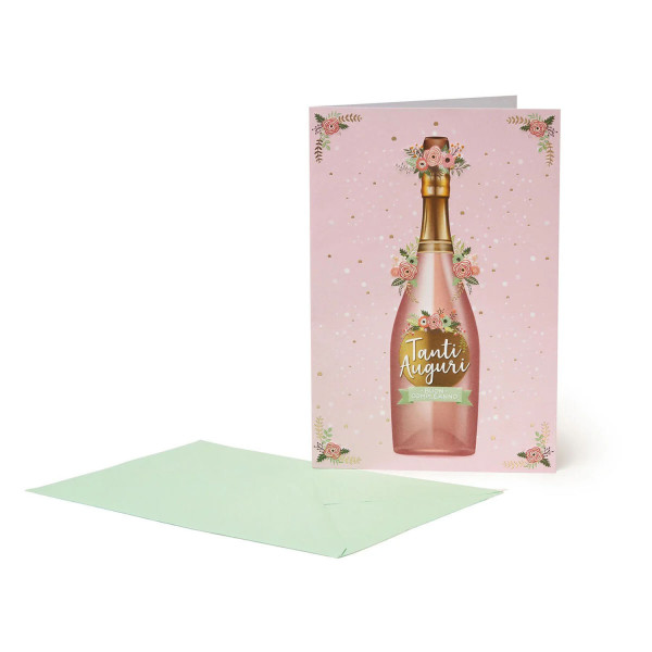 Biglietto di auguri - Buon Compleanno - Champagne - Legami