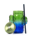Bicchiere in Vetro con Tappo e Cannuccia - Cheers CACTUS -