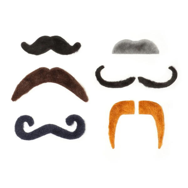 Set di 6 Baffi Finti Autoadesivi - Hot Mou-stache - Legami