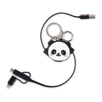 Cavo di Ricarica 3 in 1 Retrattile - Charge 'N Roll PANDA - 2