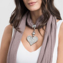 Sciarpa in jersey con pendente a cuore inciso - Vestopazzo