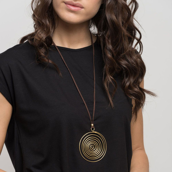 Collana regolabile con pendente dorato a spirale - Vestopazzo
