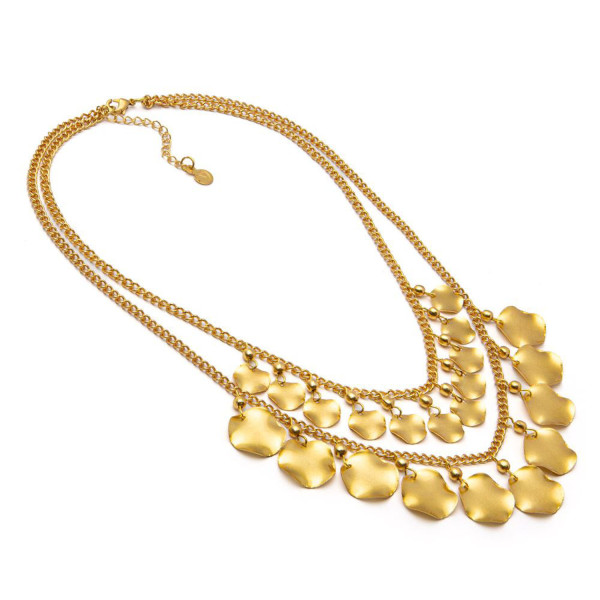 Collana a doppia catena con monete ondulate - Vestopazzo
