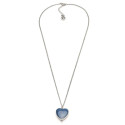Collana placcata argento con cuore denim smaltato - Vestopazzo