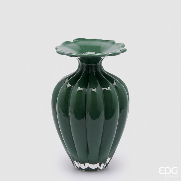 Vaso in vetro Blossom 24,5 cm - Verde - EDG