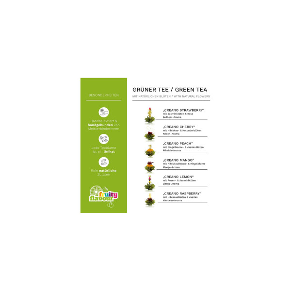 Mix tè verde aromatizzato frutta con teiera 500ml 